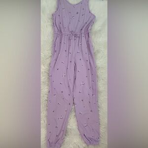 Kids Purple Floral Jumpsuit